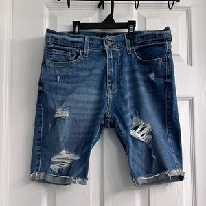 Mens Hollister Blue jeans skinny shorts size 29